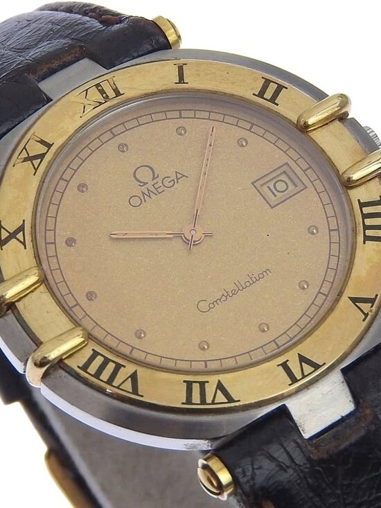 OMEGA Constellation Watches goldDial Stainless Steel/leather Quartz Analog... main image 12